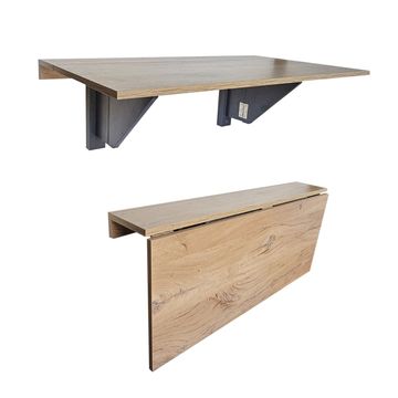 SpaceSave Smartfold Wall-Mounted Drop Leaf Table 100x53cm - Midnight Mystic River