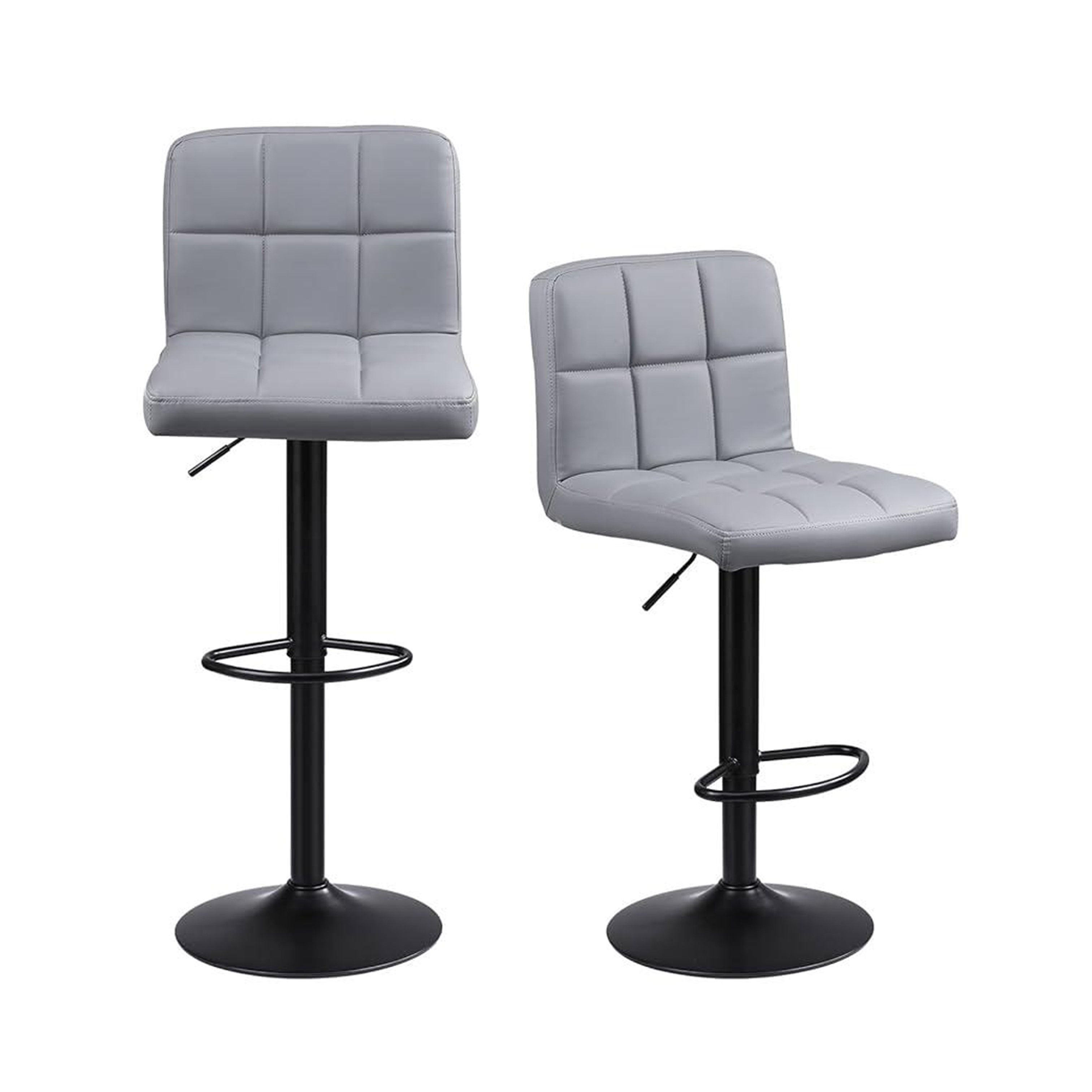 2 Urban Grey Tufted Bar Stools