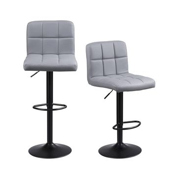 2 Urban Grey Tufted Bar Stools