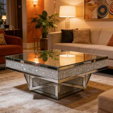 Madiega Furniture - Crystal Mirror‑Top Coffee Table