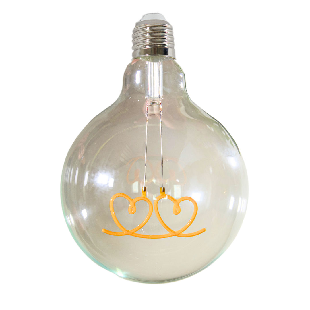 Stellar Lighting Retro Edison Light Bulb G125 Hearts Warm White LED E27 3W