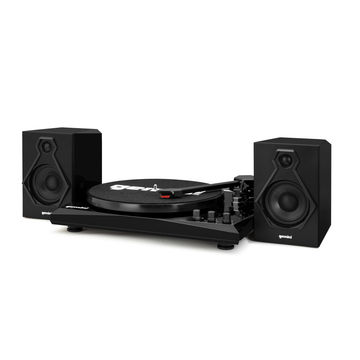 Gemini TT 900 - 3-speed Turntable with Bluetooth 2-way Stereo Speakers - Black/Black