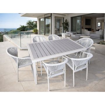 Prestige Home - Ariston 6 Seater Grey Patio Dining Set