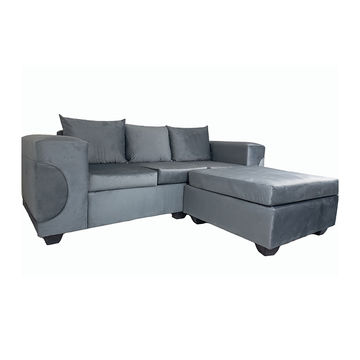 Theodora Velvet Corner Couch-Grey