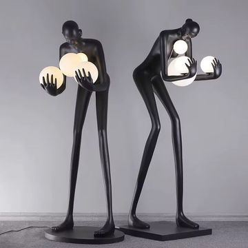 Modern Nordic "Light Bearer" Humanoid Resin Floor Lamp