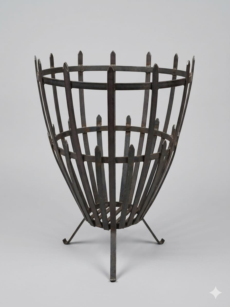 Ferro Art Forged Iron Outdoor Fire Basket (540mm x 730mm)