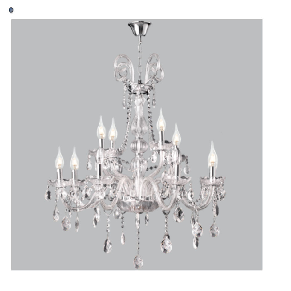 Polished Chrome Wall Bracket with Glass and Crystals On / Off Pull Switch