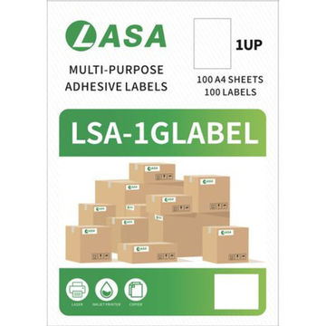 Glossy 1 UP Label A4 Adhesive 100 Sheets