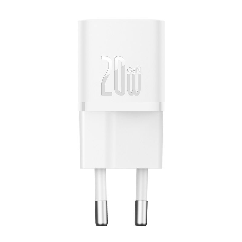 Baseus GaN5 Fast Charger(Mini) 1C 20W - Moon White(With: Baseus Dynamic 3 Series Fast Charging Data Cable Type C to Type C 100W 1m Moon White)