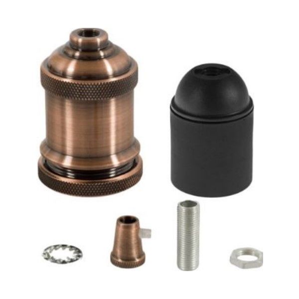 E27 Copper Vintage Metal Lamp Holder Kit For Pendants