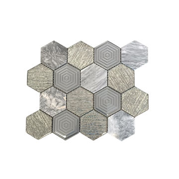 Mosaic Glass - Large Opal Hexagon - 300x300 (per sheet)