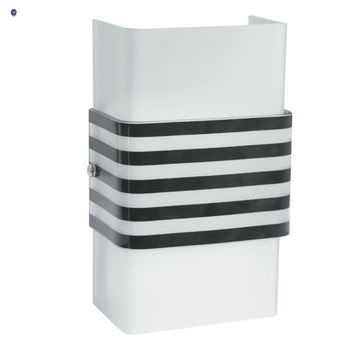 Polished Chrome Wall Bracket with Black Striped Glass