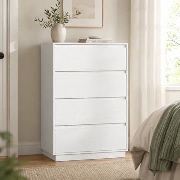 Bragg Verona Chest of Drawers Storage Cabinet, 4 Drawers, White