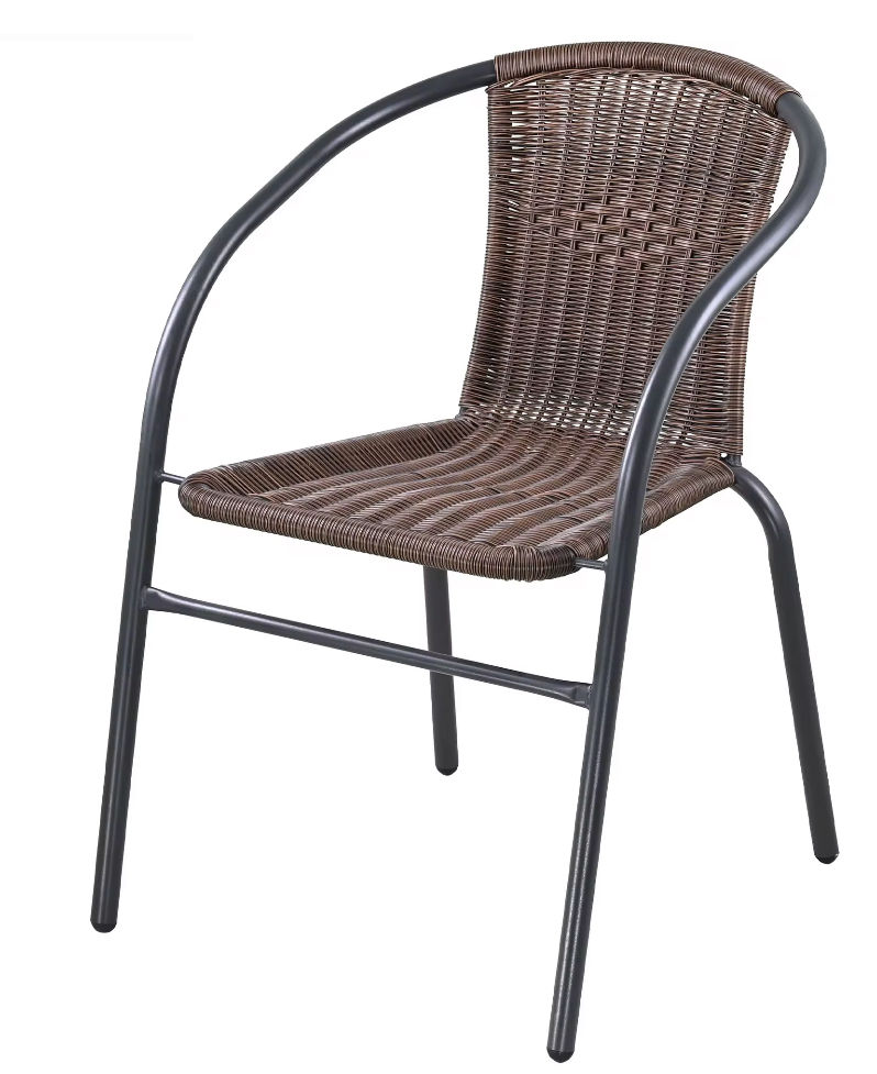 Set of 2 Rattan Dining Stack Chair Armrest (Indoor & Outdoor)