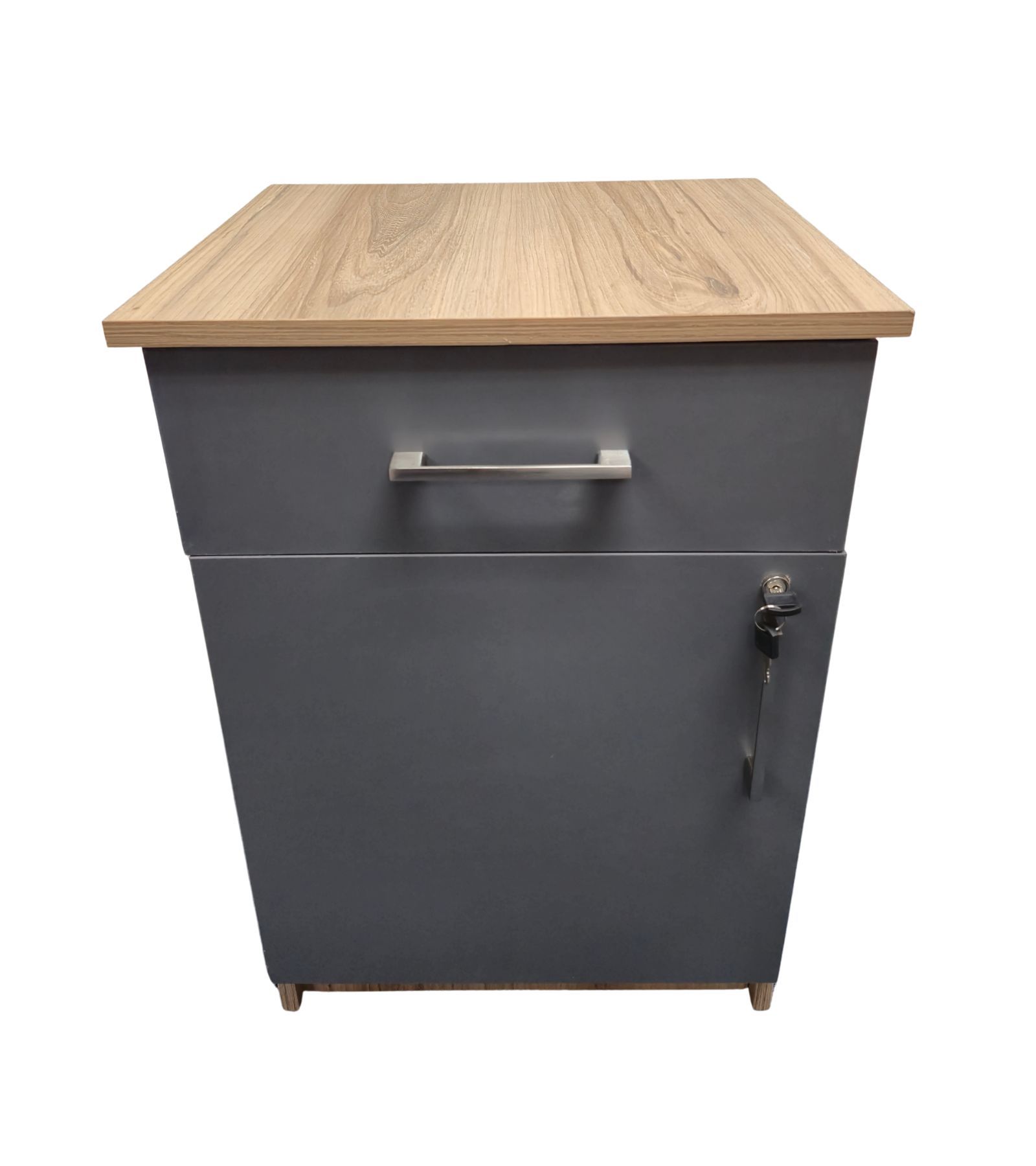 Cambridge 1 Door, 1 Drawer Pedestal - Storm Grey & Sahara