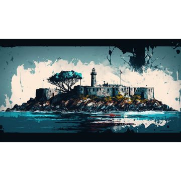 Canvas Wall Art - Canvas Wall Art –Roben Island Abstract Painting - B1116 - [120 x 80 cm]
