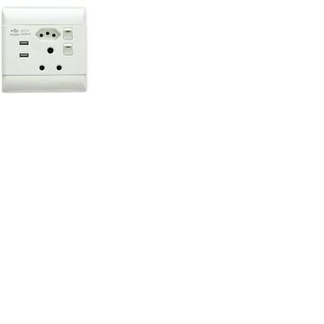 Switch wall socket double (16a+new5+2xUSB)
