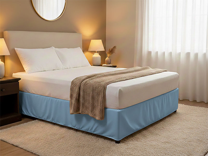 - Easy Fit, Wrinkle Free, Durable Base Wrap- Sky Blue - Super King (1Piece Pack)