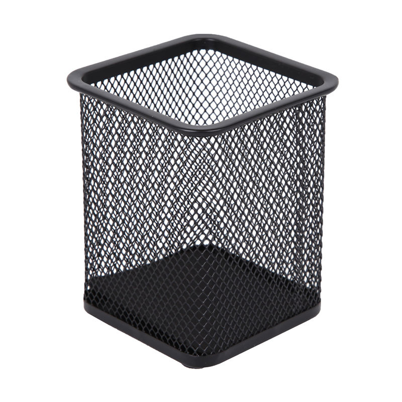 Wire Mesh Square Pen Cup - Small - Black