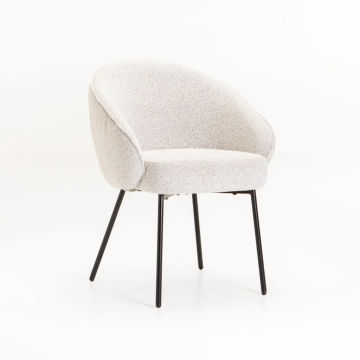Aria Fabric Dining Chair in Cream – Upholstered Modern Side Chair with Padded Seat and Backrest for Dining Room or Office