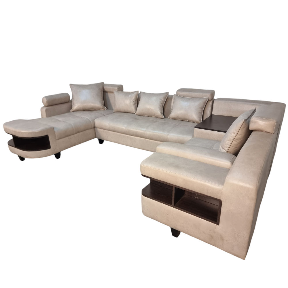 Clarence U Shape Sectional Corner Sofa- SD-Cream