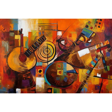 Canvas Wall Art - Cultural Rhapsody By Abstract Serenades Captivating  - A1689 - [120 x 80 cm]