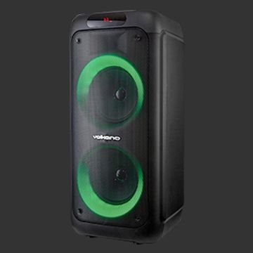 Volkano Helios Series Dual 8" Party Speaker + Microphone & Light Effects