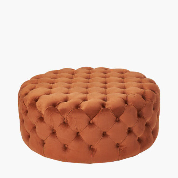 Rene Round Ottoman - Orange
