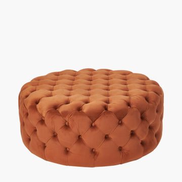 Rene Round Ottoman - Orange