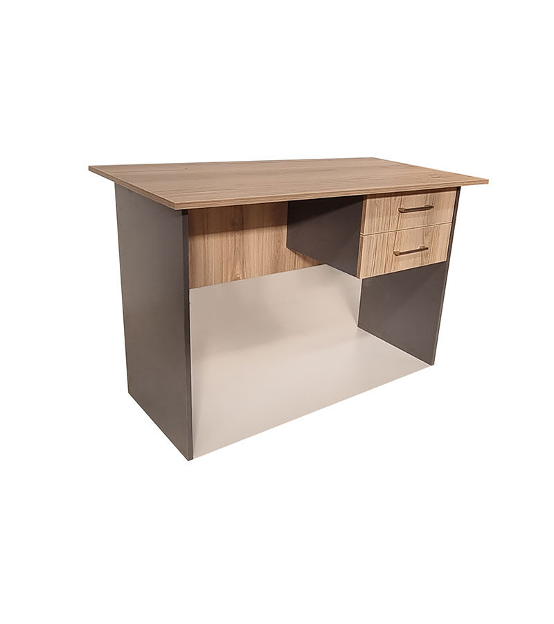 London 2 Drawer Desk 120cm - Sahara & Storm Grey