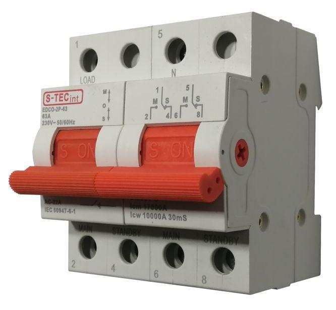 Change Over Switch 32 A 2 P Din Mount Edco 2 P 63 32 A