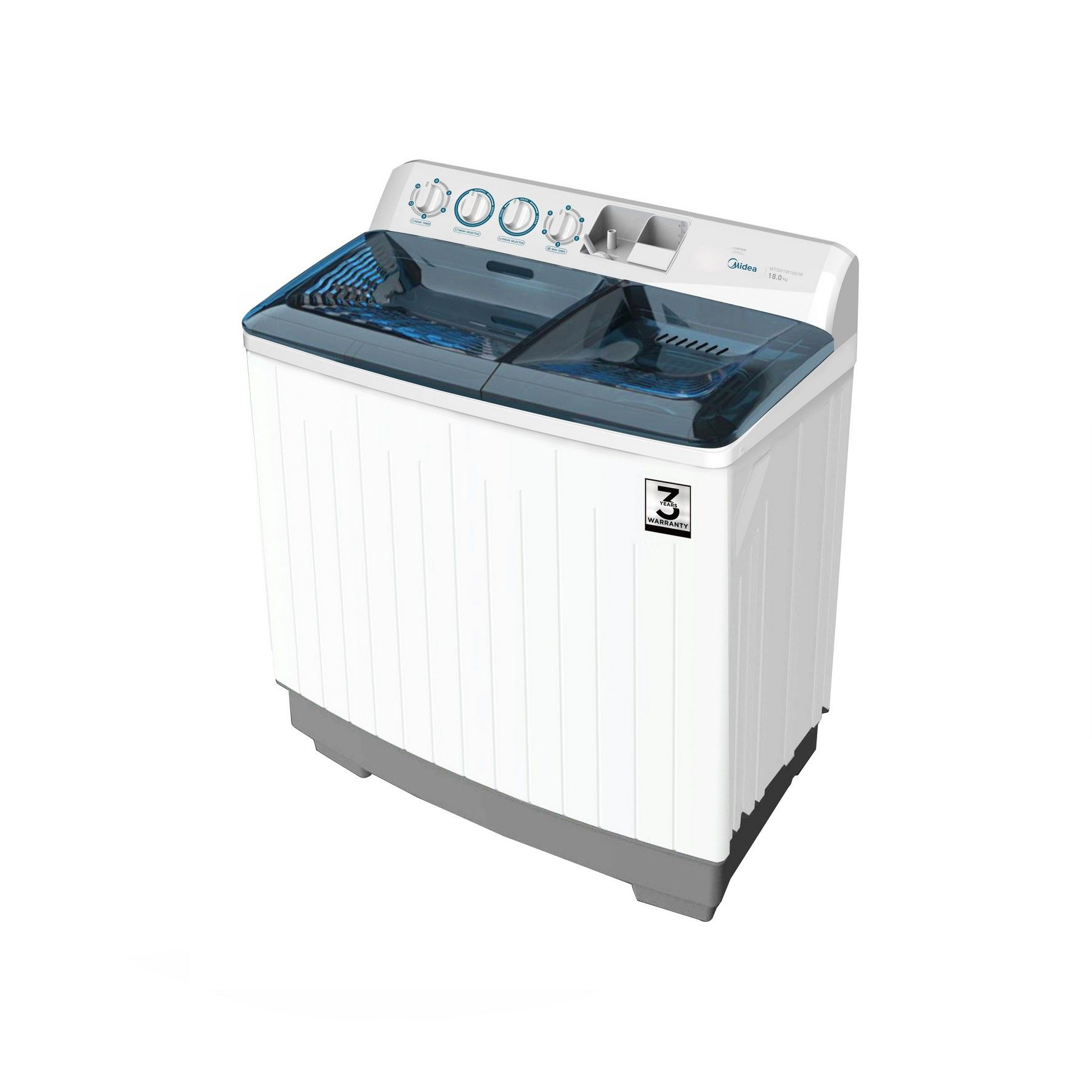 Midea 18kg Twin Tub Washing Machine – White