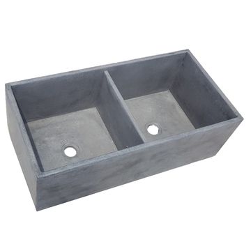 Large charcoal double concrete kitchen butler basin 800 x 400x 260mm