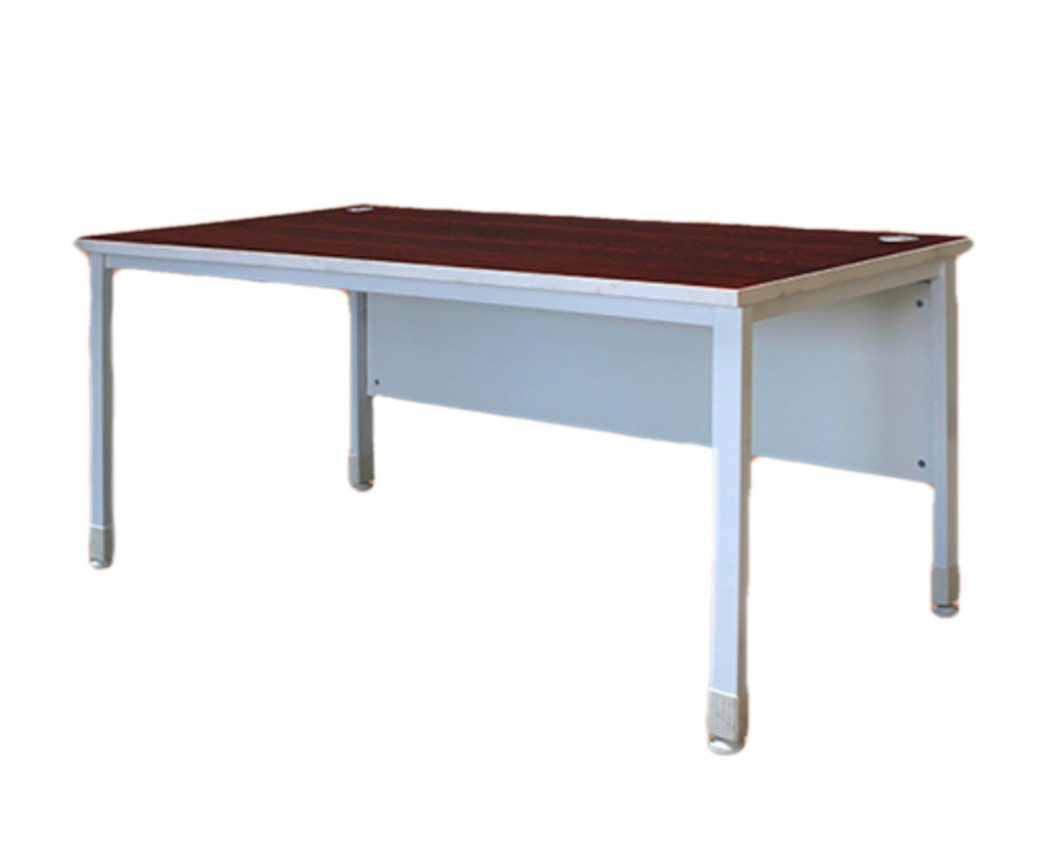MaqelepoFurn - Operator's Square Tube Office Desk With A Mahogany Surface