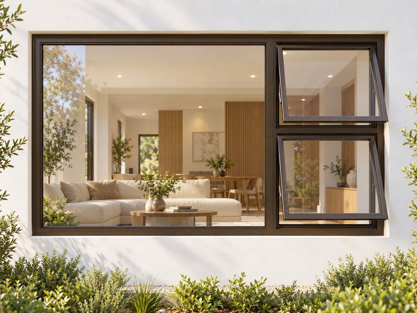 Kenzo Premium Top-Hung Aluminium Window - Bronze, 2400 1200 mm, Right ...
