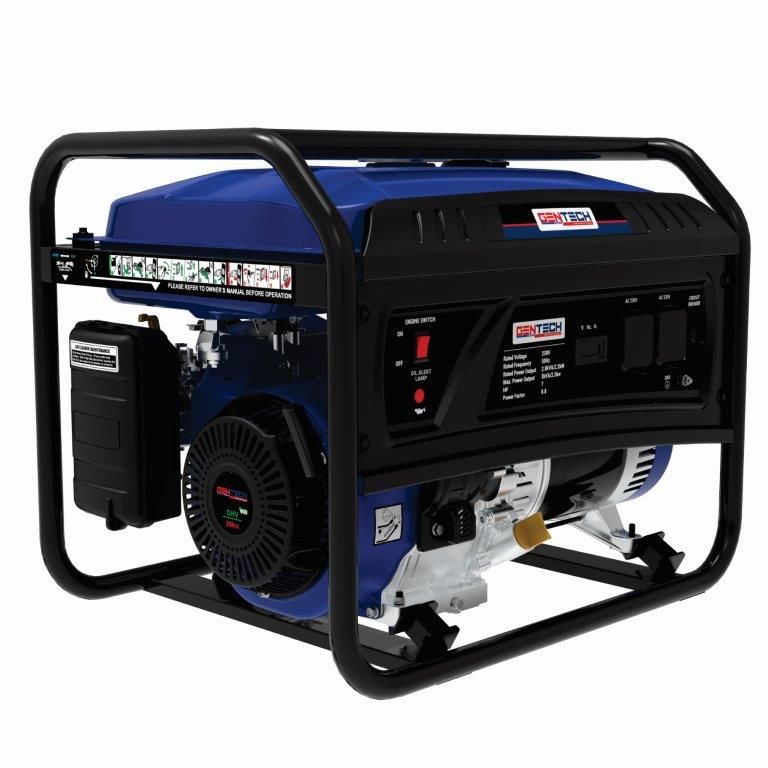 GP2800PRS Gentech 3kVA Recoil Start Petrol Generator (2500W)