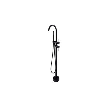 Devario Premio Freestanding Bath Mixer Round Brass -Matte Black
