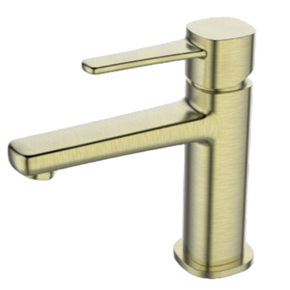 BRUSHED BRASS BASIN MIXER