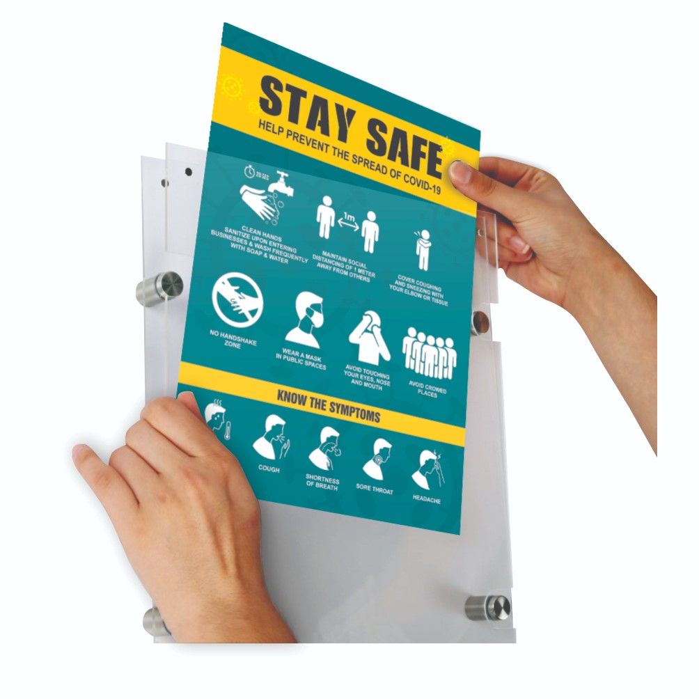 Covid-19 Certificate Holder A3 - Covid 19 - Social Distancing Poster Included