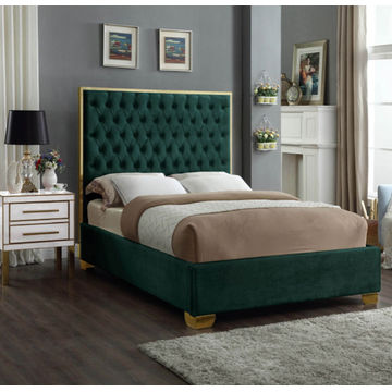 Lucasta Sleigh Bed King -Green
