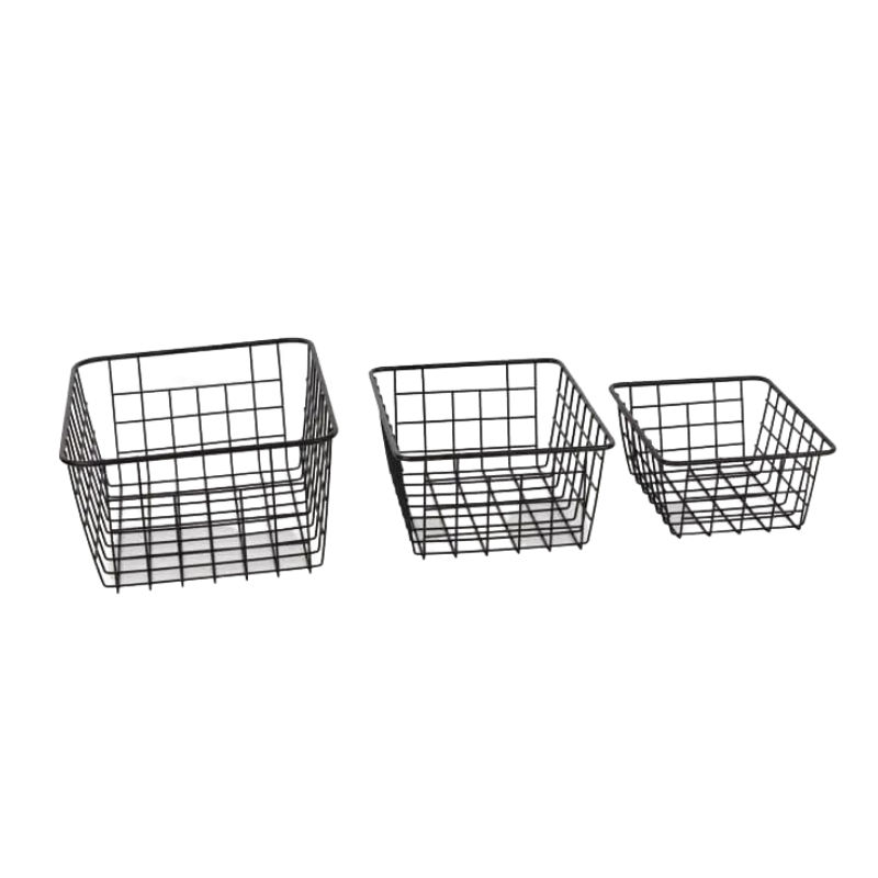 Basket Set, Black, 3 Pieces
