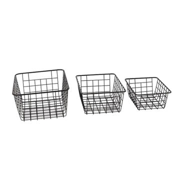 Basket Set, Black, 3 Pieces