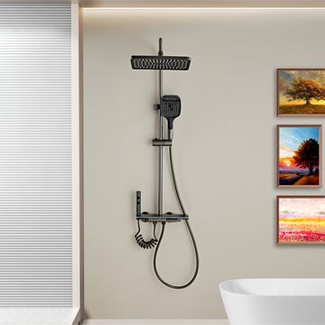 Modern Multifunctional LED Digital Display Shower System 035 Grey