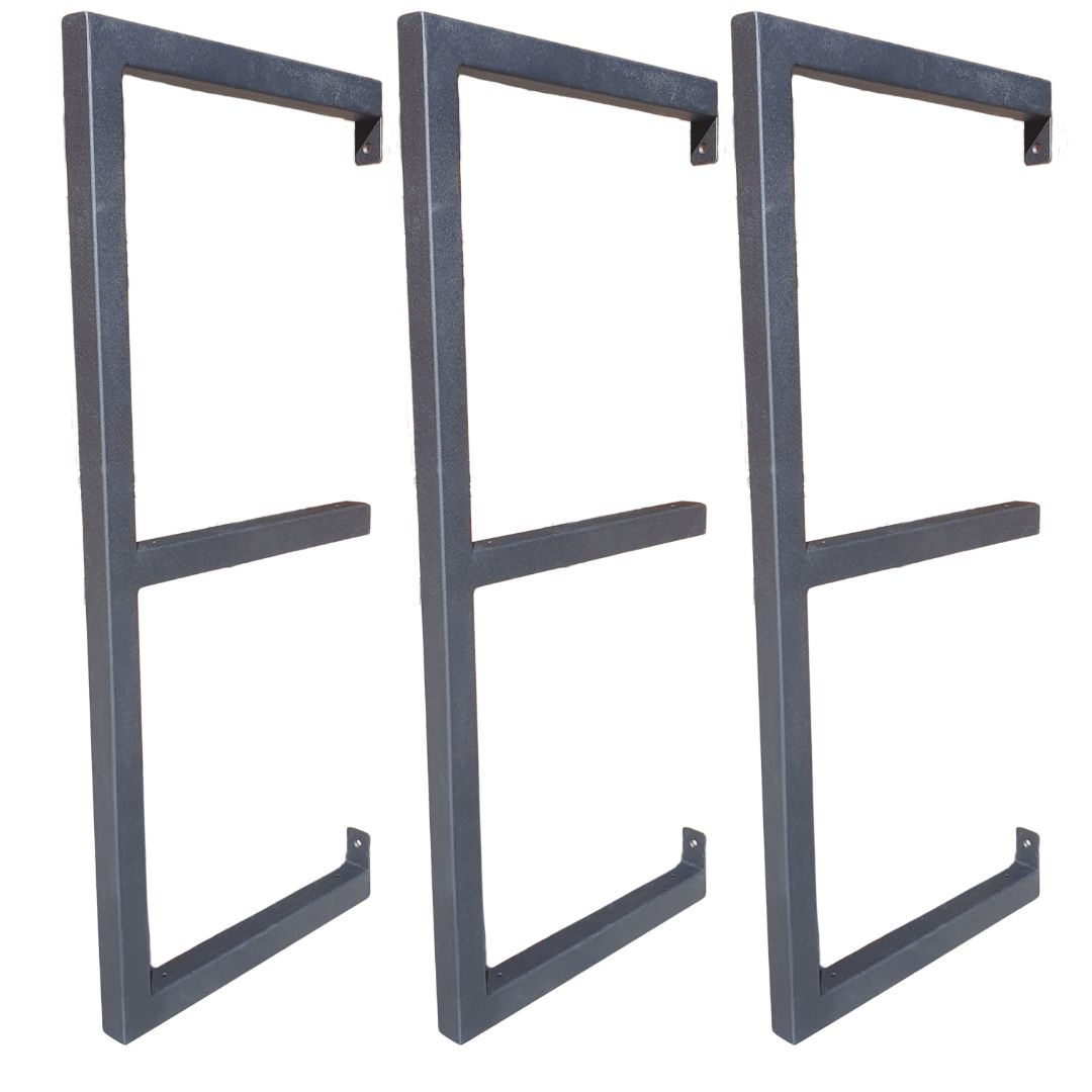 Wall Mounted 2 Tier 32mm square tubing E-shape shelf frames