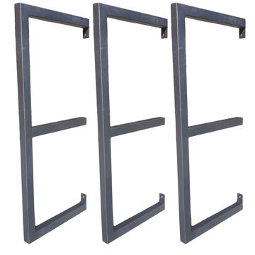 Wall Mounted 2 Tier 32mm square tubing E-shape shelf frames