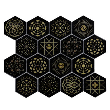 Mosaic Tile - Glass Black Universe 340x280 (per sheet)