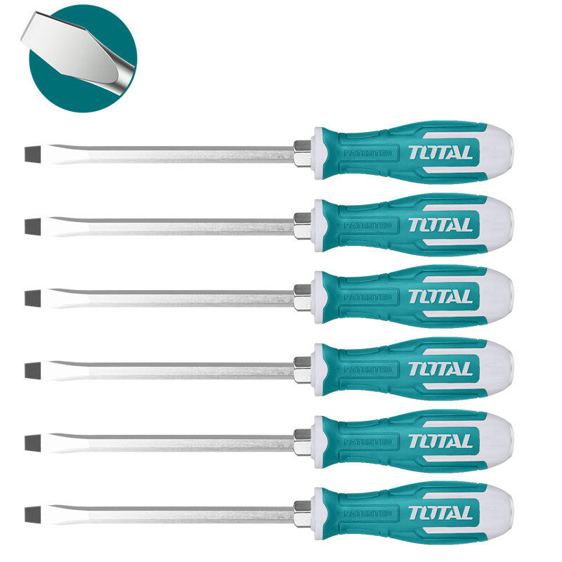 Screwdriver 150mm Slotted Go-Through, TOTAL TOOLS