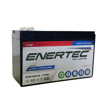 Enertec 12V 8Ah Lithium-Ion Household, Security and Emergency Lighting Battery
