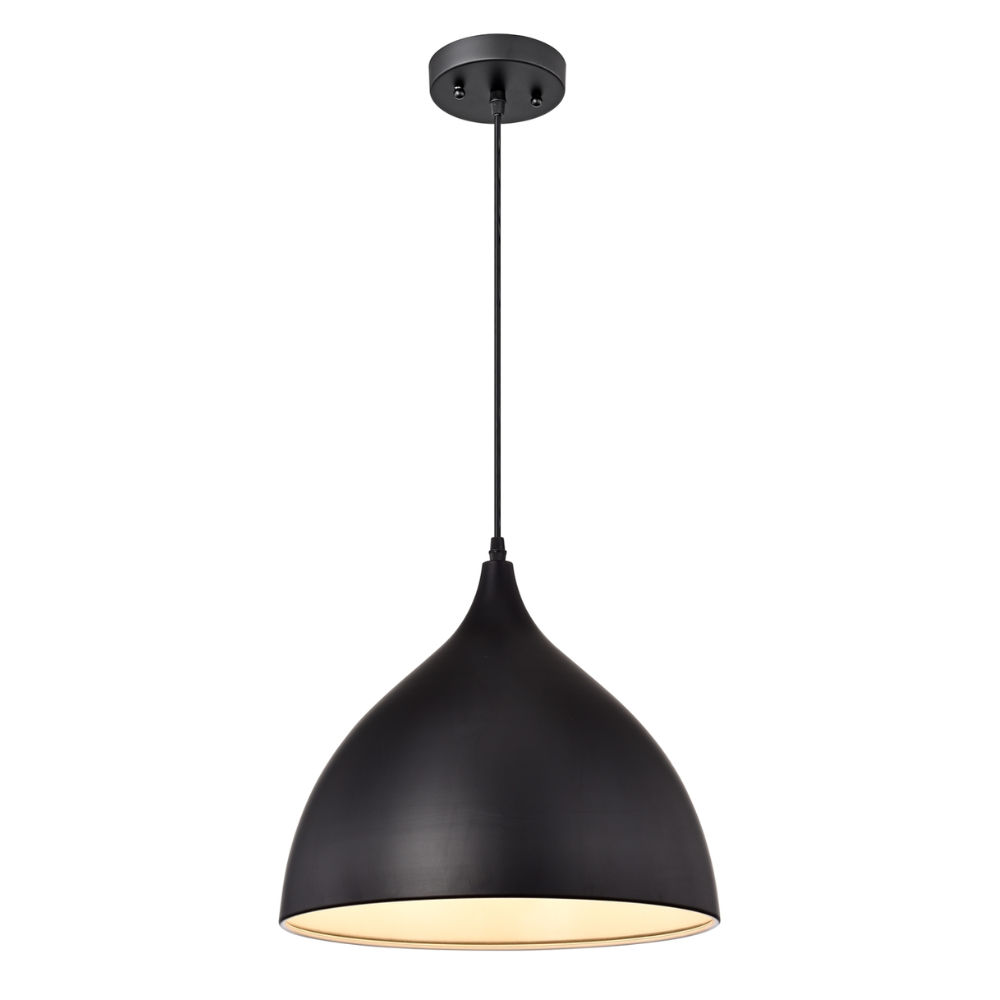 Industrial 1 Light Textured Black Mini Pendant Ceiling Fixture