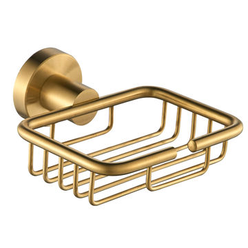MILAN BRUSHED BRASS SOAP BASKET